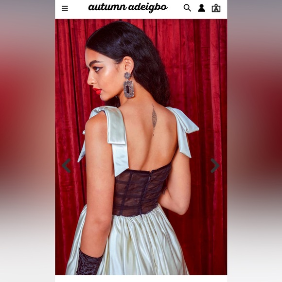 NWT - Autumn Adeigbo | Black and Cream Alicia Dress - Sz. 6 - Picture 5 of 11